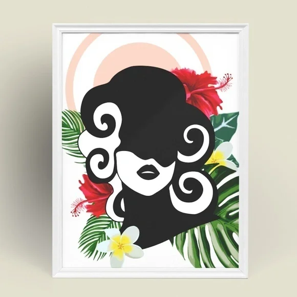 Modern Wall Art Print Tropical Woman Unframed - Picture 10 of 16